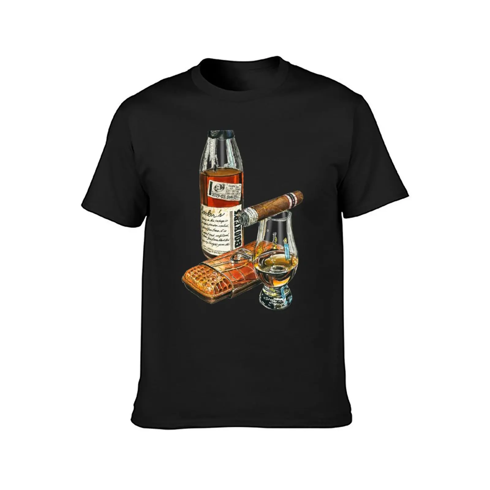 Booker’s Bourbon with Cigar Case T-Shirt Short sleeve tee aesthetic clothes cute tops plain white t shirts men