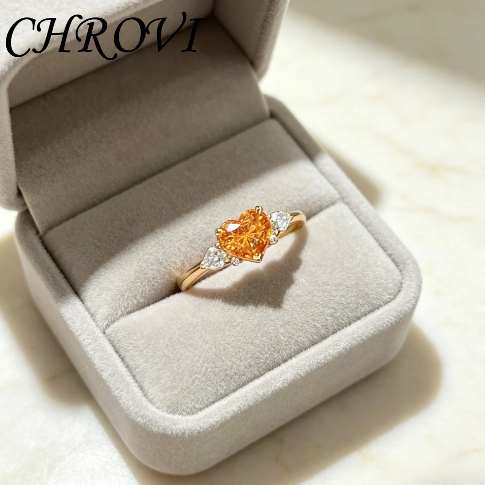 Luxuriöser 925 Sterling Silber Goldener Morganit-Orangefarbener Herzförmiger Ring - Herzförmiger Edelstein Fendra Steinring für Damen – Detail 2