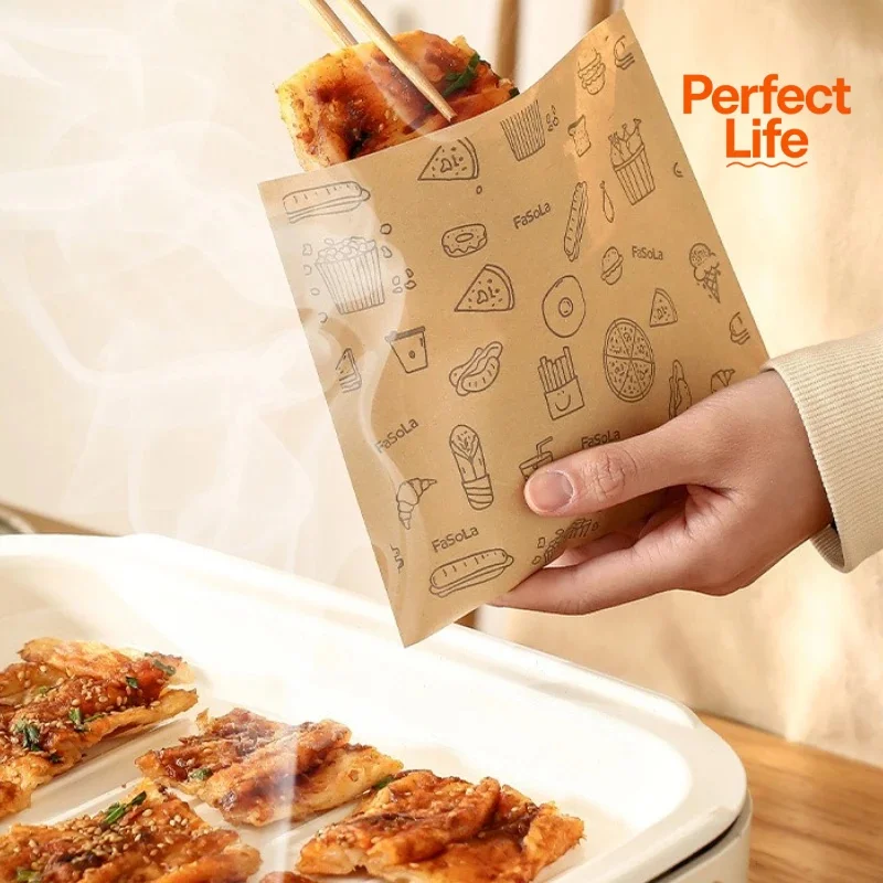 50/100 Pcs Greaseproof PaperDisposable Food Bags Packaging Baking Papers Disposable Packaging Baking Paper Kitchen Accessories