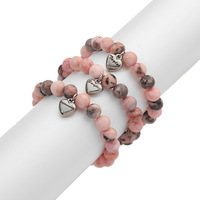 Taylor Swift Gift Bracelet Pink Zebra Beads Stainless Steel Accessories Natural Stone Weaving Bracelet for Women