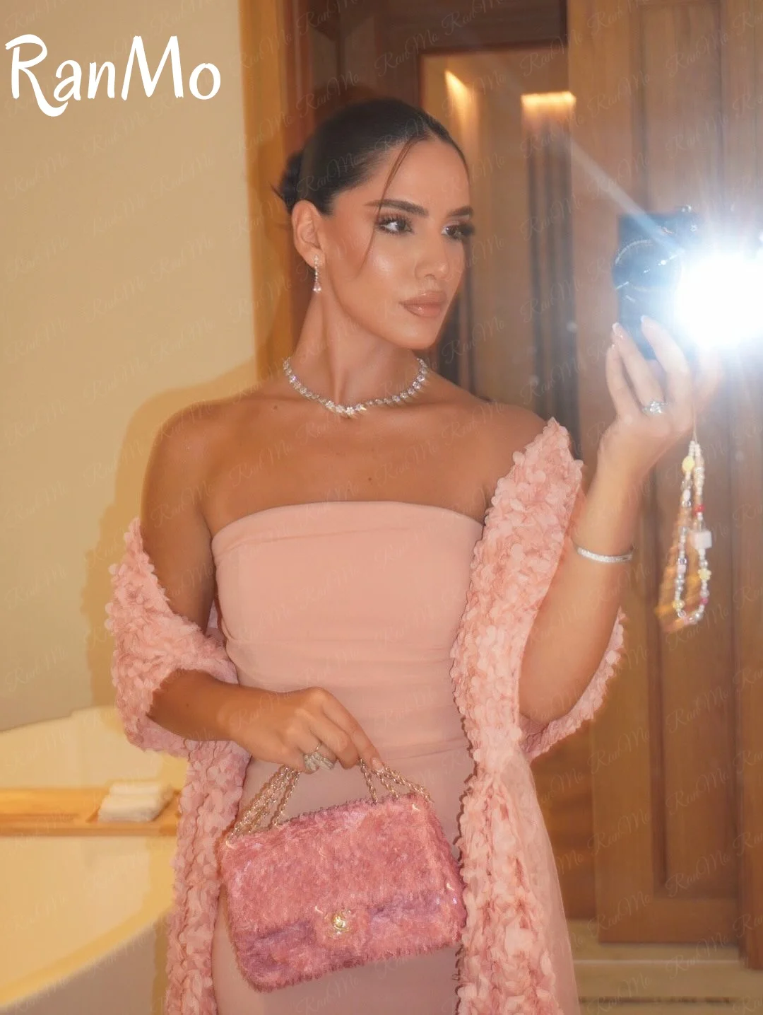 Ranmo 2025 فساتين سهرة أنيقة مخصصة زهور دانتيل شال طويل فساتين لحضور الحفلات الموسيقية طول الأرض Vestidos De Noches رداء حفلات