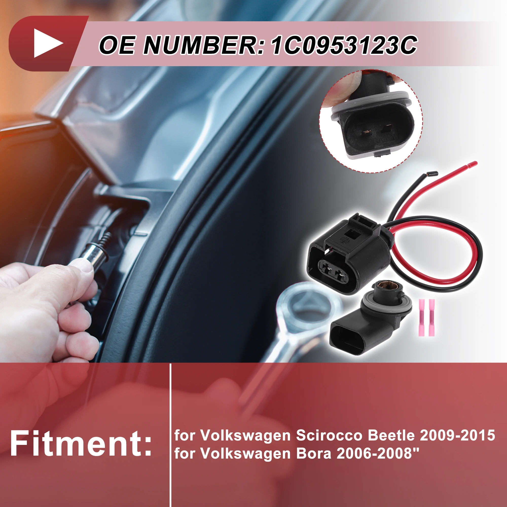 

UXCELL Light Socket Wiring for Volkswagen Scirocco Beetle 2009-2015 No.1C0953123C