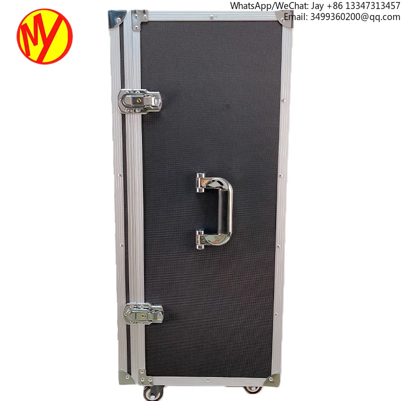 

Professional Aluminum Equipment Display Cabinet Oversized Storage Box With Wheels Black ODM OEM Customization