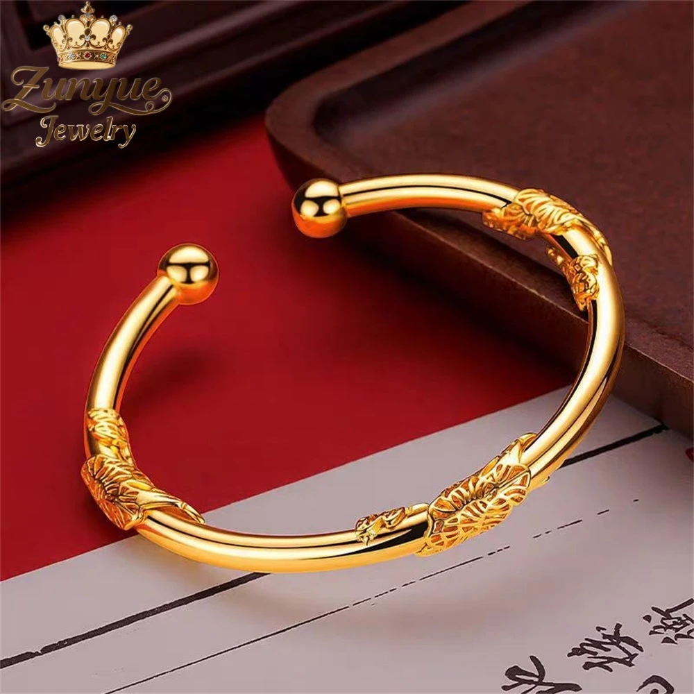 

Высококачественный браслет из песочного золота с виноградной лозой акации, роскошные качественные ювелирные изделия, модные украшения ручной работы, популярные изысканные элегантные подвески, подарок