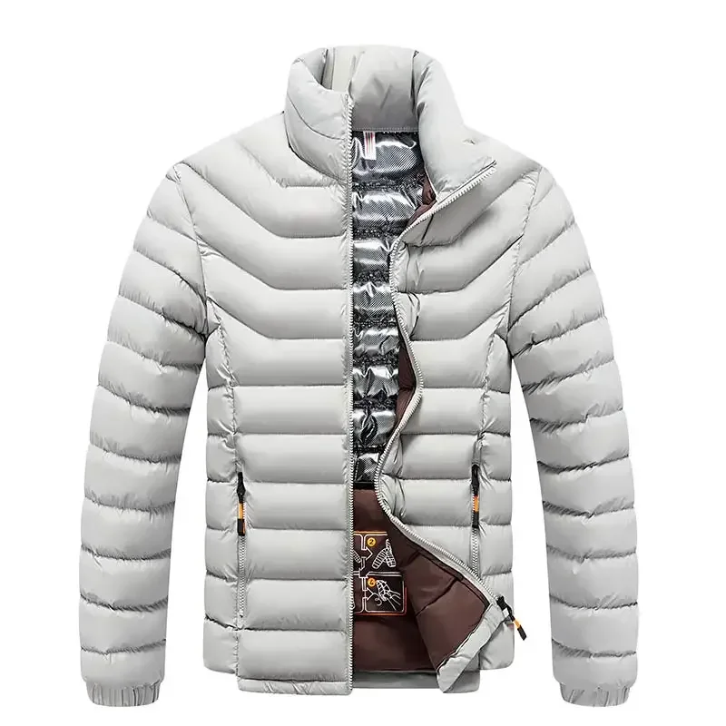 2024Winter Nieuwe Heren Mode Warme Jas Jas Effen Dikke Winddichte Bovenkleding Herfst Heren Casual Waterdichte Parkas Jas Man