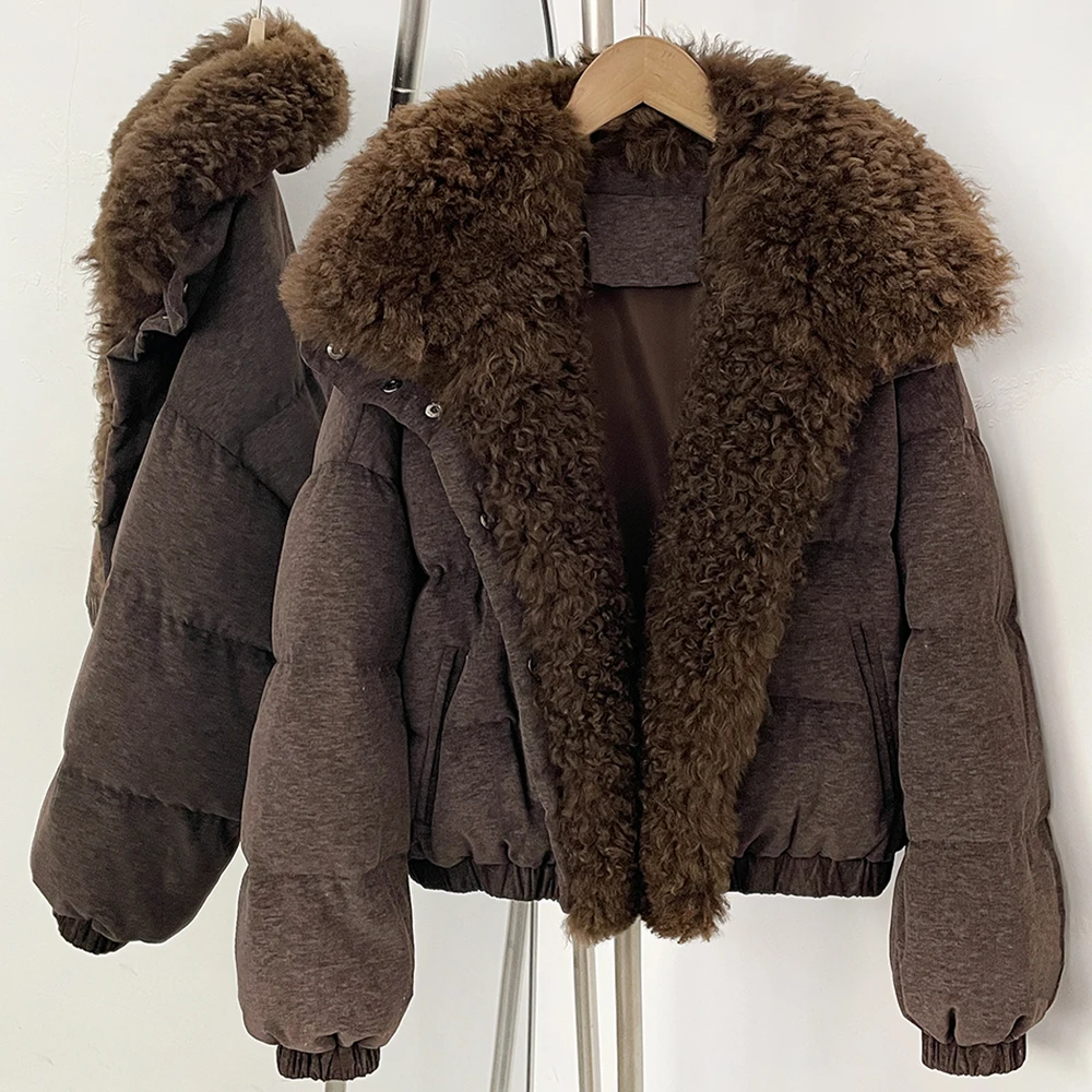 Puffer Jacket Women Down - Down Jacket with Fur Collar Thick