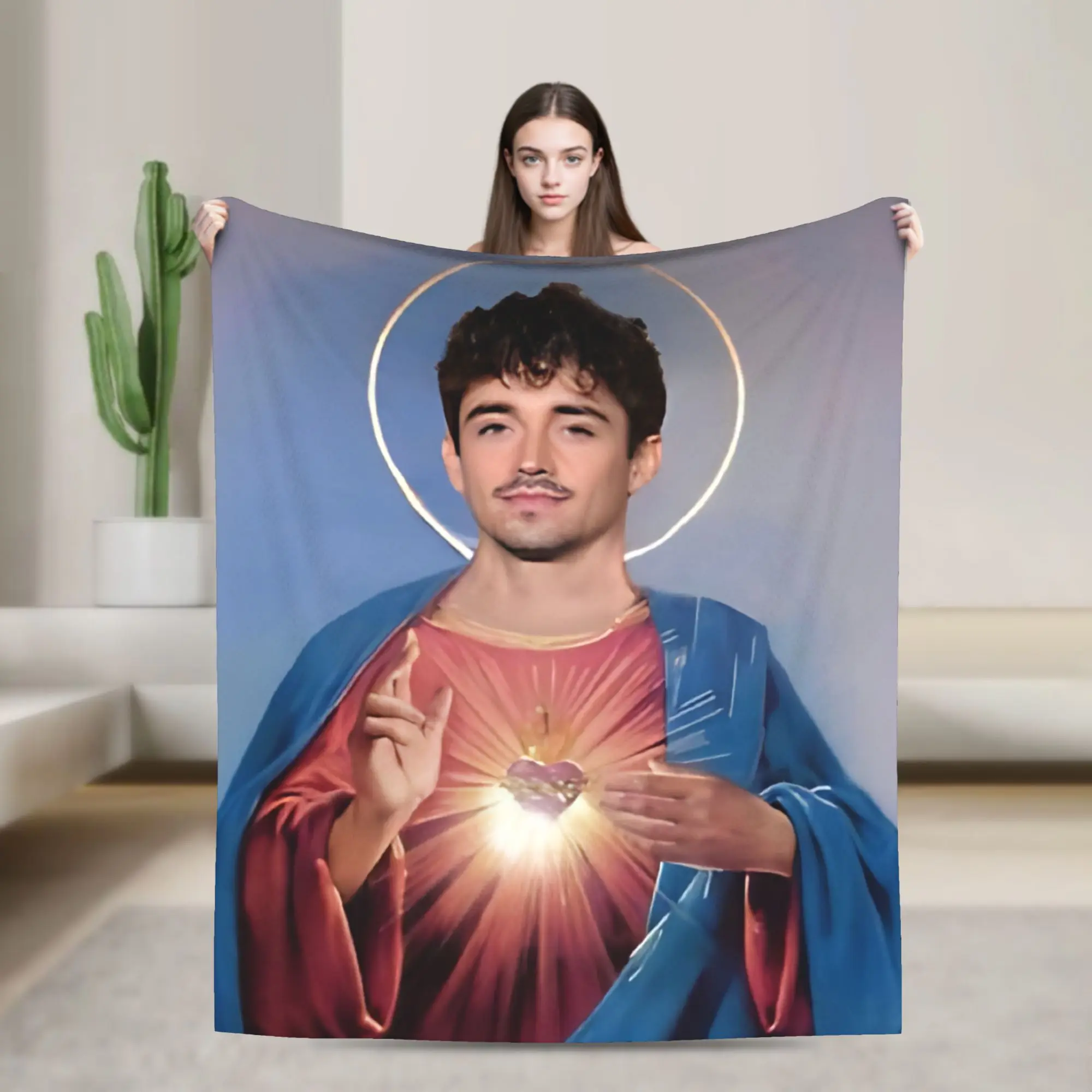 Saint C-Charles L-Leclerc Blanket  Flannel Novelty Warm Throw Blankets for Home Textile Decor