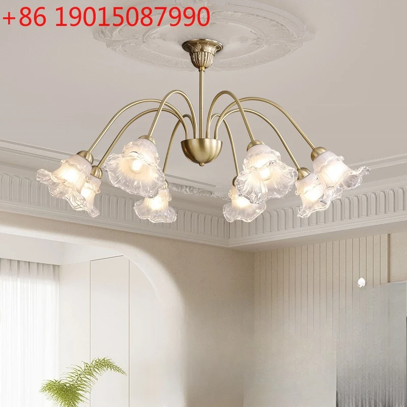 

Гостиная, французский средневековый цветок, креативная спальня, столовая, детская комната, полностью медная люстра