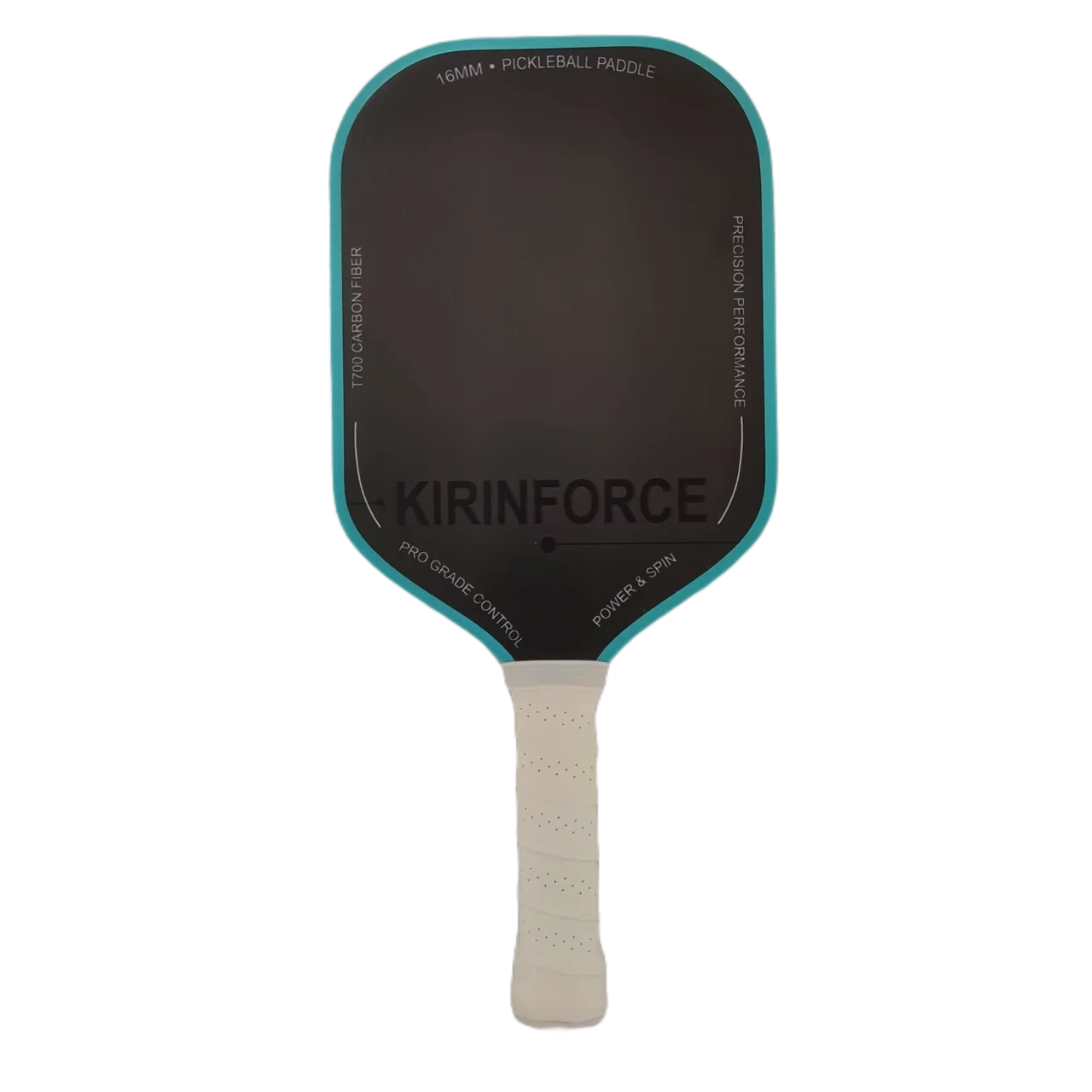 KIRINFORCE Thermoformed Pickleball Paddle T700 Carbon Fiber 16mm Honeycomb Core Teal Edge Precision Performance Sweet Spot