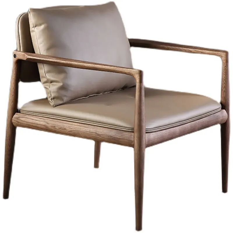 

Solid wood sofa chair living room balcony bedroom leisure single sofa chair