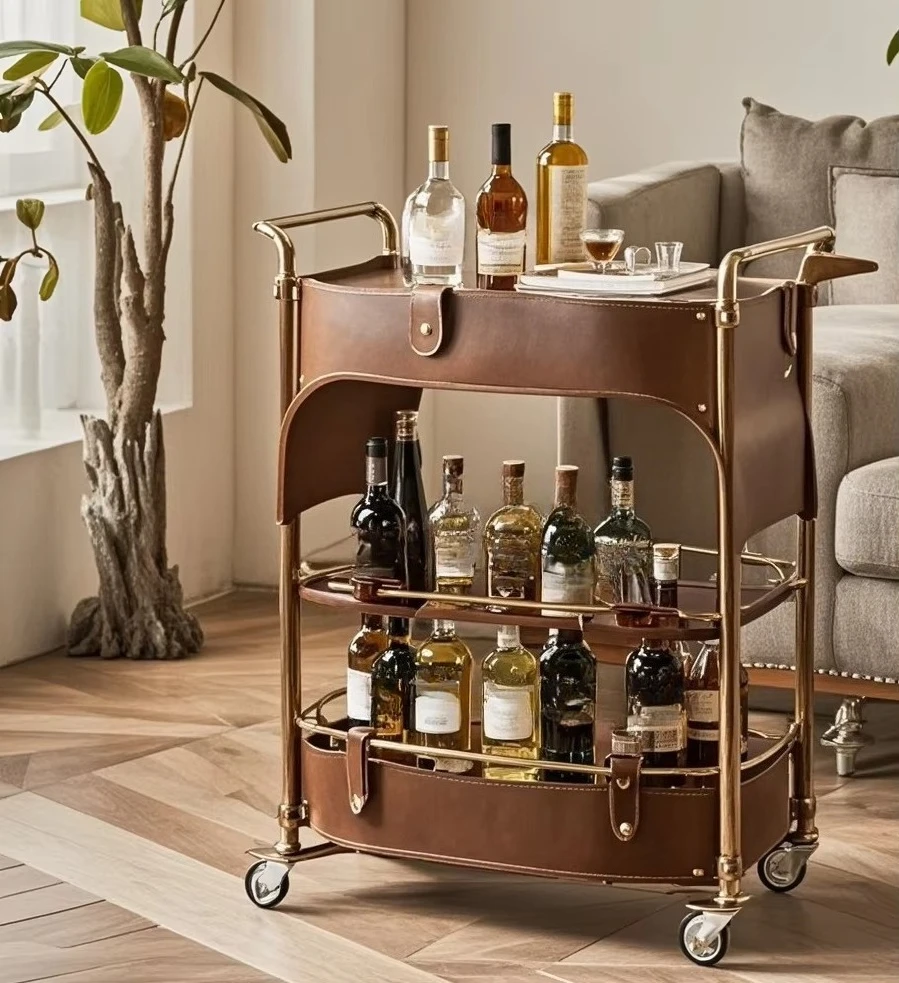 Luxury Gold Metal Tea & Wine Food & Beverage Service Trolley Bar Cart Hotel Restaurant Wedding Party