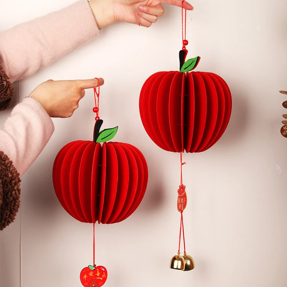 Handmade Flocked Fabric Gourd Pendant Chinese New Year Hanging Decoration For Home New Year Spring Festival Ornaments