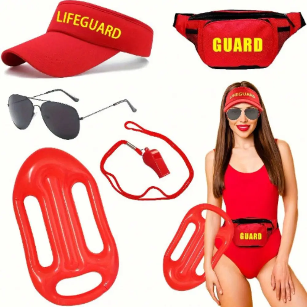 CJ باركر تأثيري Baywatch زي الملحقات نفخ غطاء لوح نظارات الخصر حقائب النساء الرجال هالوين كرنفال الدعائم الطرف