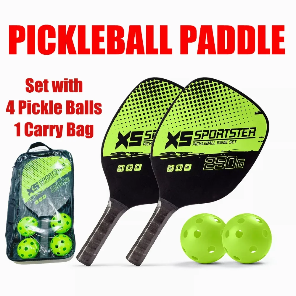 Juego de paletas Pickleball ligeras con bolsa de transporte portátil, 4 bolas portátiles para ejercicio en interiores y exteriores