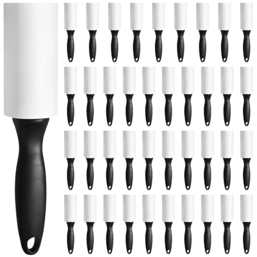 

Набор из 40 мини-роликов для удаления ворса, дорожный размер, ширина 3,9 дюйма, сменные липкие бумажные листы (40 шт.), портативный инструмент для удаления ворса