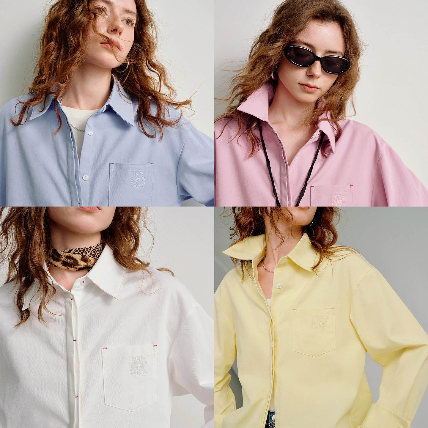 TOYOUTH women's Shirt 2026 Spring New Easy Care Wrinkle Resistant 100% Cotton Light Spring Tone Casual Tops