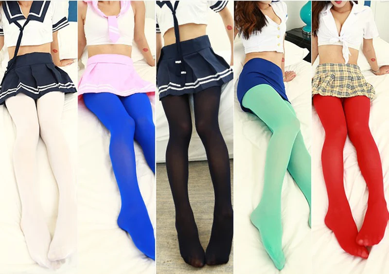 Frühling Herbst Bunte Sexy Damen-Strumpfhose Lolita Bonbonfarben Kawaii Damenstrümpfe Neue Mode Gothic Lingerie Mädchen-Strumpfhosen – Detail 15