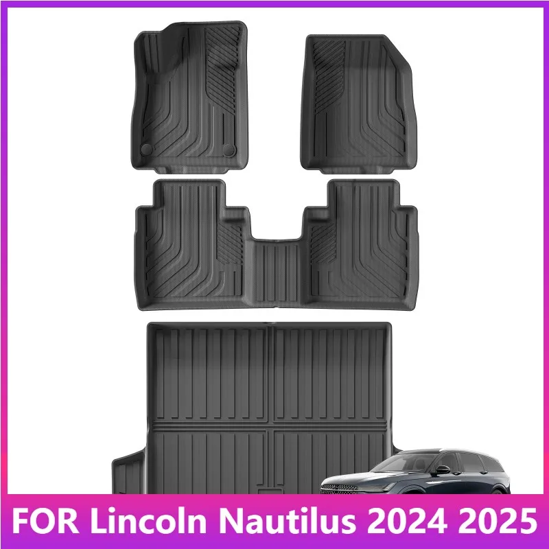 

Коврики для Lincoln Nautilus 2024 2025, автомобильные коврики, подкладка для багажника, коврик для багажника, TPE, 3D коврик для ног, черный, с левым рулем