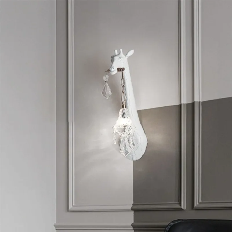 Delicate Resin Giraffe Wall Lamps Bedside Living Room Wall Sconces Nordic Style Design Creative Personalized Creativity Aisle
