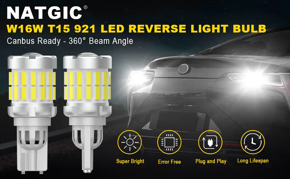 2x2000LM Canbus T15 T16 LED Rückfahrleuchten W16W Auto Back Up Hinten Lampe Für Audi A4 B6 B8 A6 C6 80 B5 B7 A5 Q5 Q7 TT 8P 100 8L C7 – Detail 1