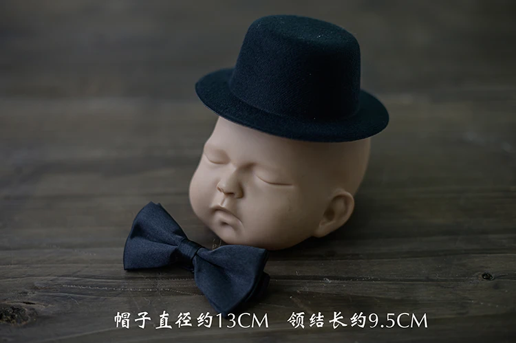 Shining Newborn Photography Props Small Top Hat Bow Tie Photo Props Full Moon Baby Photo Decorations