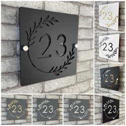 Square Acrylic House Number Plaque – Easy to Install, Waterproof & Fade-Resistant, Windproof Wall Sign