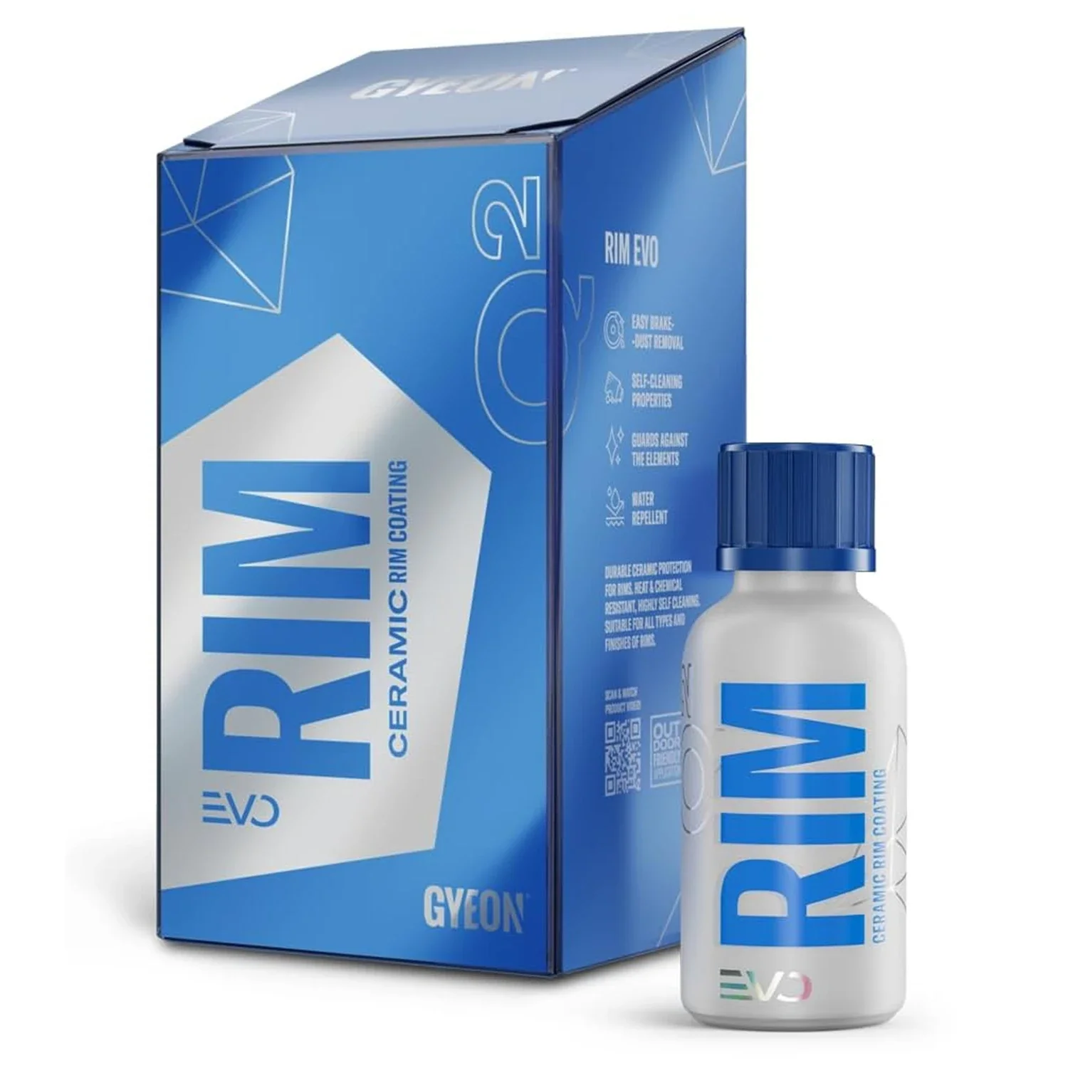 

Керамическое покрытие Gyeon Rim EVO для дисков: защита от тормозной пыли, термостойкое, гидрофобное, сатиновое, для литых и окрашенных дисков