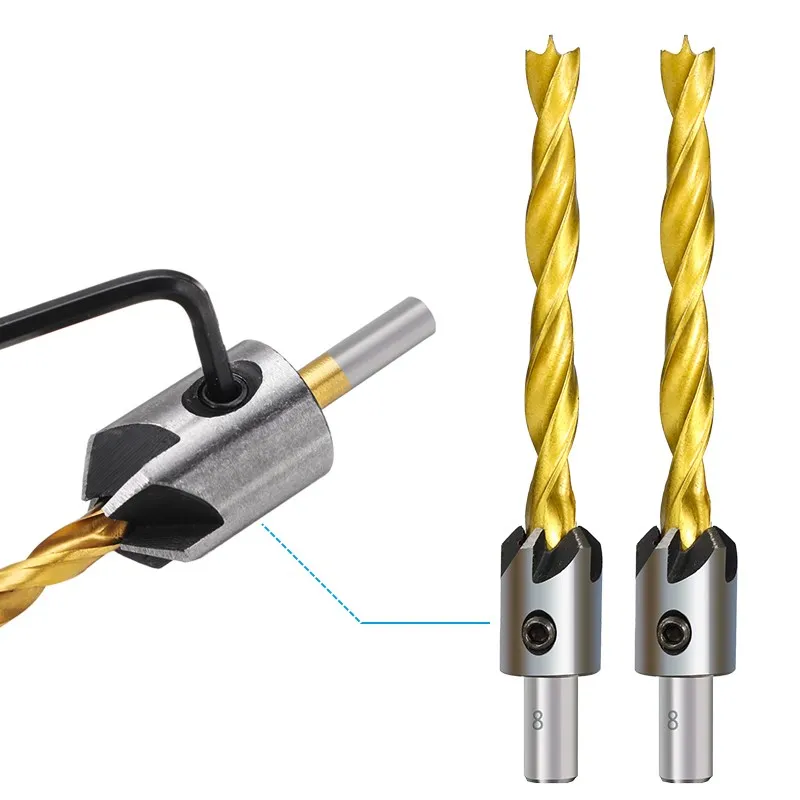 Hss Senk bohrer für Holz bearbeitungs werkzeuge mit Sechs kant schraube Loch bohrer Größe 3/4/5/6/7/8/10mm – Detail 5