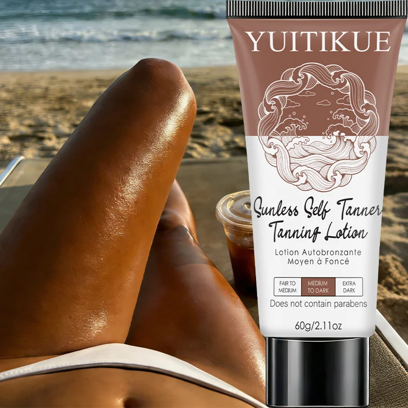 Loción Bronceadora YUITIKUE - Autobronceador sin Sol, Bronce Uniforme para un Look Veraniego, 60g