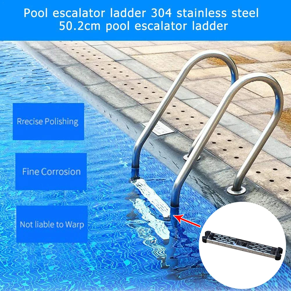 

304 Stainless Steel Swimming Pool Ladder Steps Non-Slip Replacement Tread (Screws Included) Escalator Ladder Pool Accessories