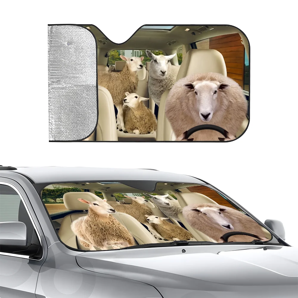 

Driving Sheep Car SunSha Three-layer Insulation Car Front Windshield Sun Sha Suction Cup Blocks UV Rays Sun