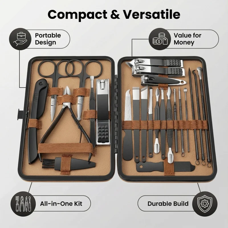 

Набор ножниц для ногтей из нержавеющей стали из 24 предметов для маникюра и ухода за ногтями дома