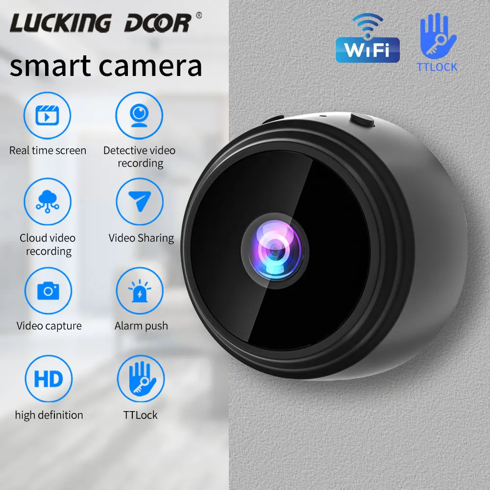 TTLOCK WiFi Mini Web Camera Camcorder Security Monitor Wireless  HD Video Micro Camera Recorder Voice Camera Smart Webcam