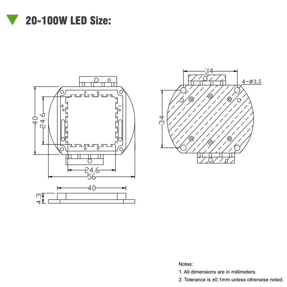 50W High Power LED Lamp Beads Warm White Yellow Orange Red Green Blue IR UVA Full Spectrum Grow SMD COB Chip For 50 Watt Light