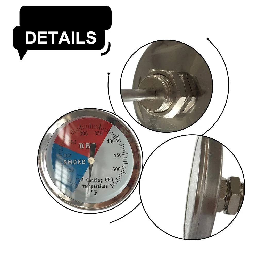 JX-21J BBQ Oven Thermometer Stainless Steel Thermometer Bimetallic Thermometer Temperature Gauge Oven Temperature Gauge