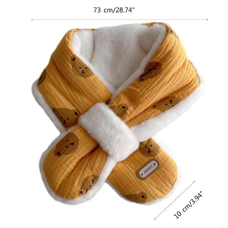 95AE unisex cartoon หมีรูปแบบ muffler ยาวน่ารักผ้าคอ necherchief ที่จำเป็น