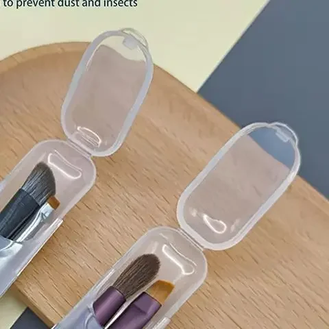 Caja de almacenamiento de brochas de maquillaje transparente portátil, 1 Uds., con cubierta, lápiz de cejas, organizador de brochas de maquillaje, estuche para palillos, herramienta de belleza