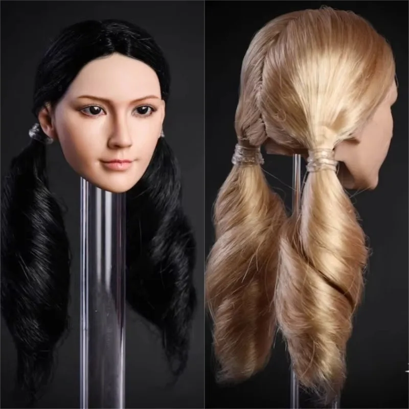 

1/6 Scale Asian Beauty Head Sculpt Butterfly Long Haired Female Soldier for 12in Action Figure Doll Toys YMT010