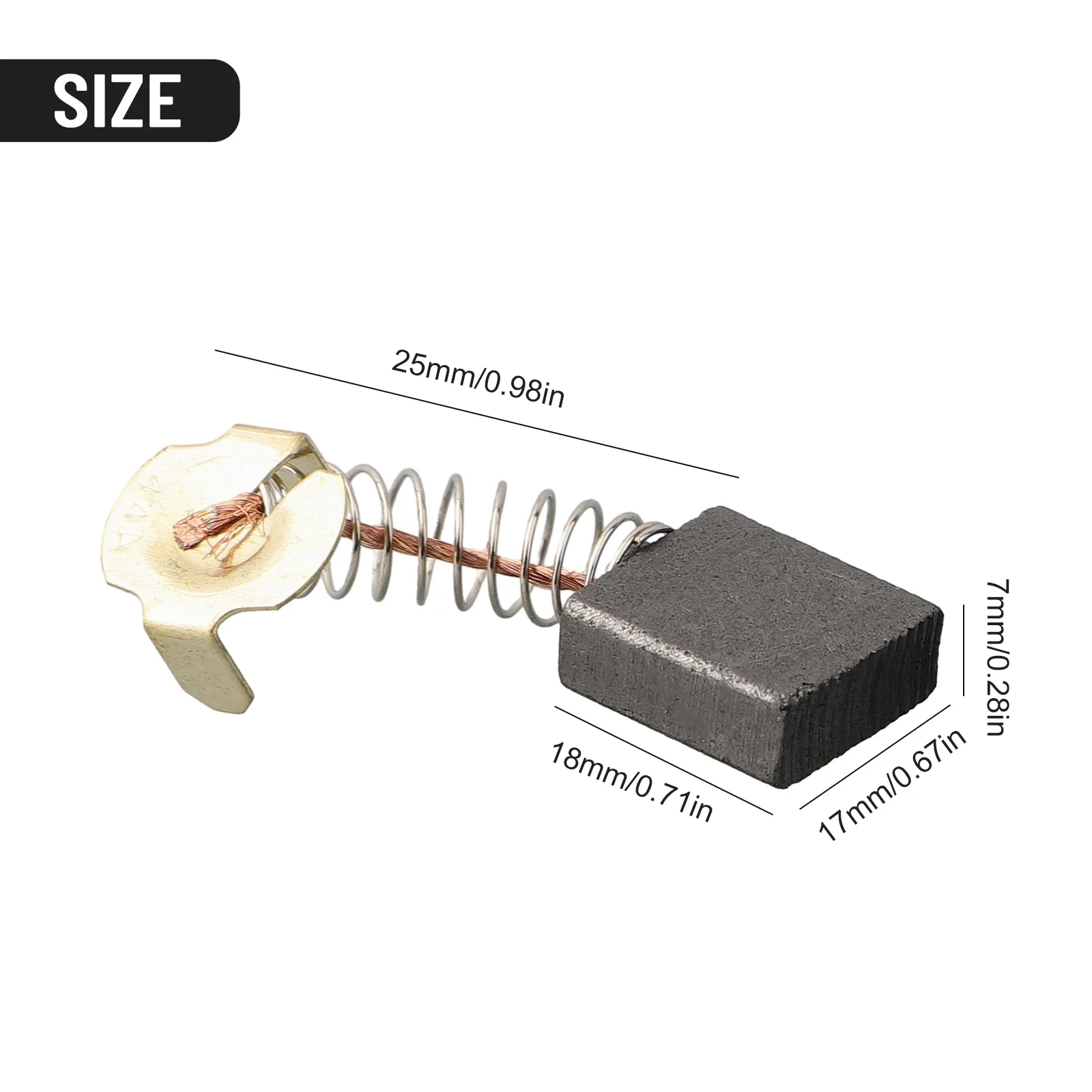 Replacement Part Carbon Brushes Blowers Cut-off Saws Carbon + Metal Hand Tools 18mm X 17 X 7mm For Electric Motors