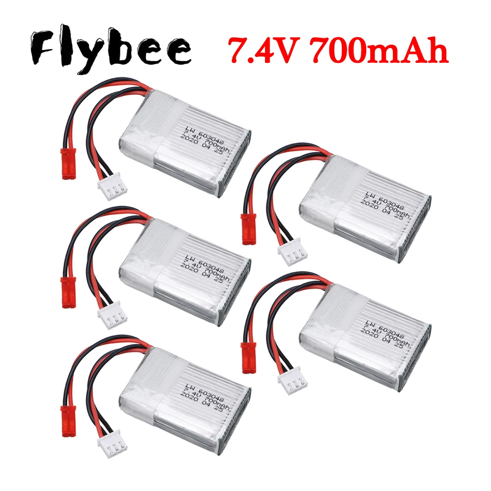 7.4V 700mah 653048 Rechargeable Battery For FT007 RC Boat Toys Speedboat For Syma F1 FX059 RC aircraft 2S 7.4v Lipo Battery