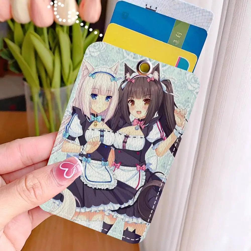 أنيمي Nekopara مكتب التموين الرجال والنساء بطاقة الائتمان Keyrings بطاقة الطالب حامل بطاقة الهوية بطاقة حامل الاعتماد