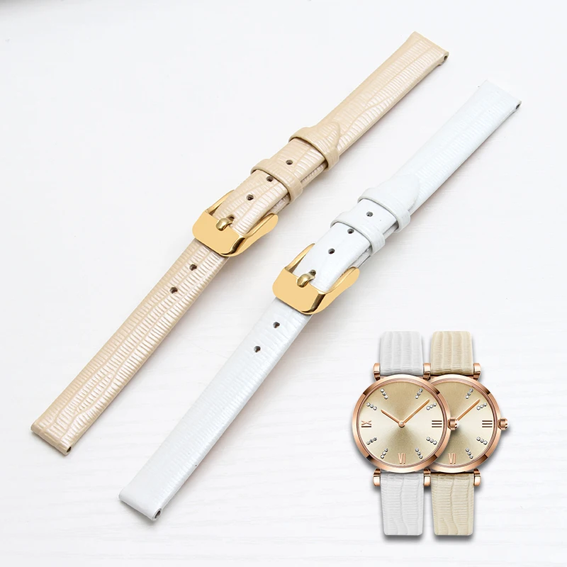 Women Genuine Leather watch strap For Armani AR1681 1683 1882 1926 AR1763 11244 Thin Soft Wristband White Lizard print watchband