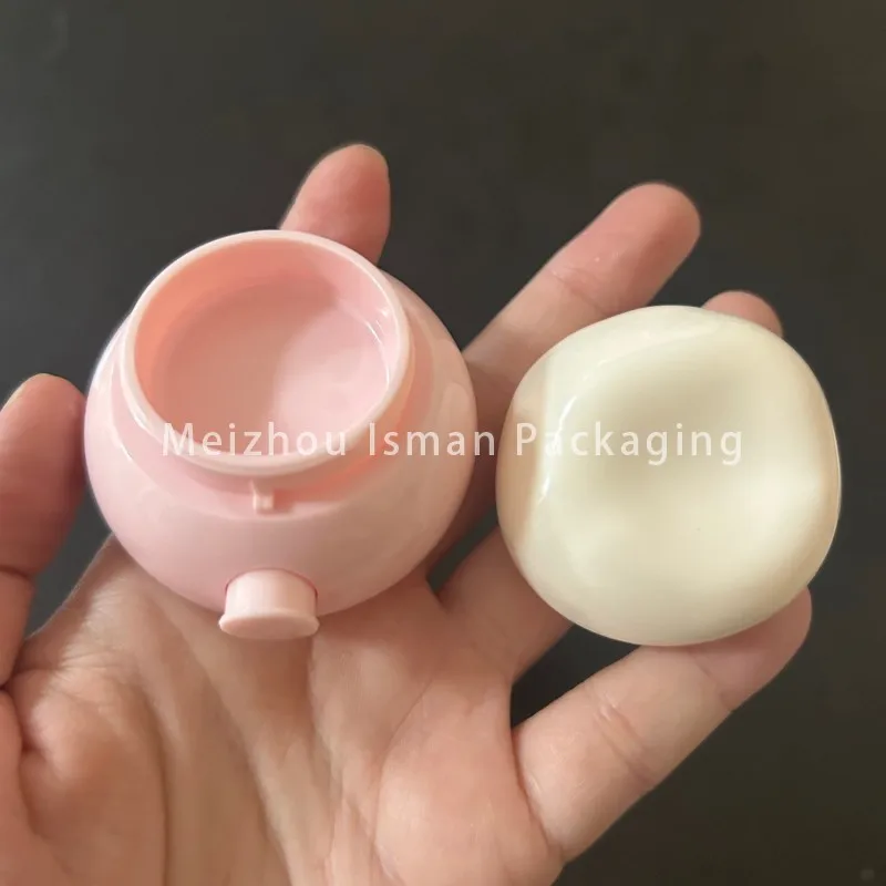 50 pçs vazio 3g bonito rosa branco viagem portátil recipiente de bálsamo labial máscara frasco blush caso embalagem com colher escova