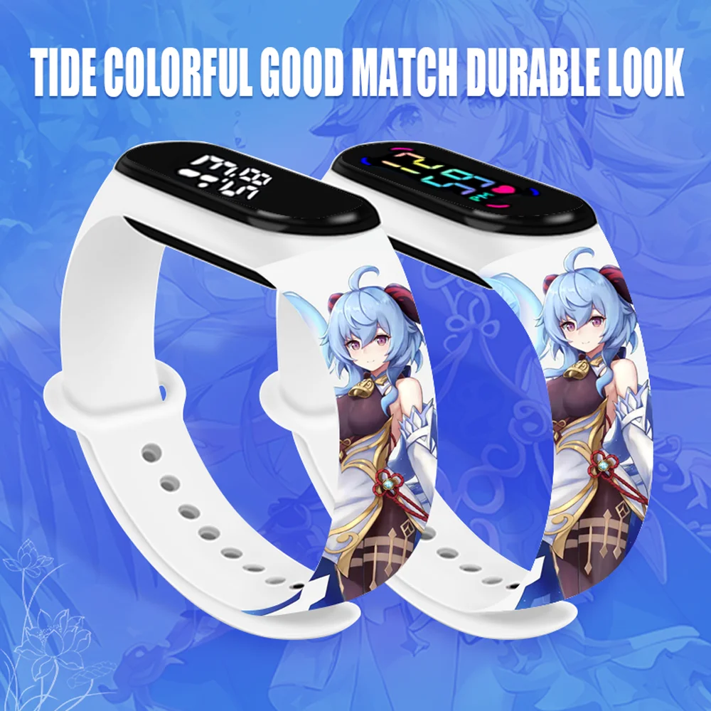 Anime Printed Wristband with Electronic Watch Screen Display Two Colors Available Waterproof Suitable for Children and Students