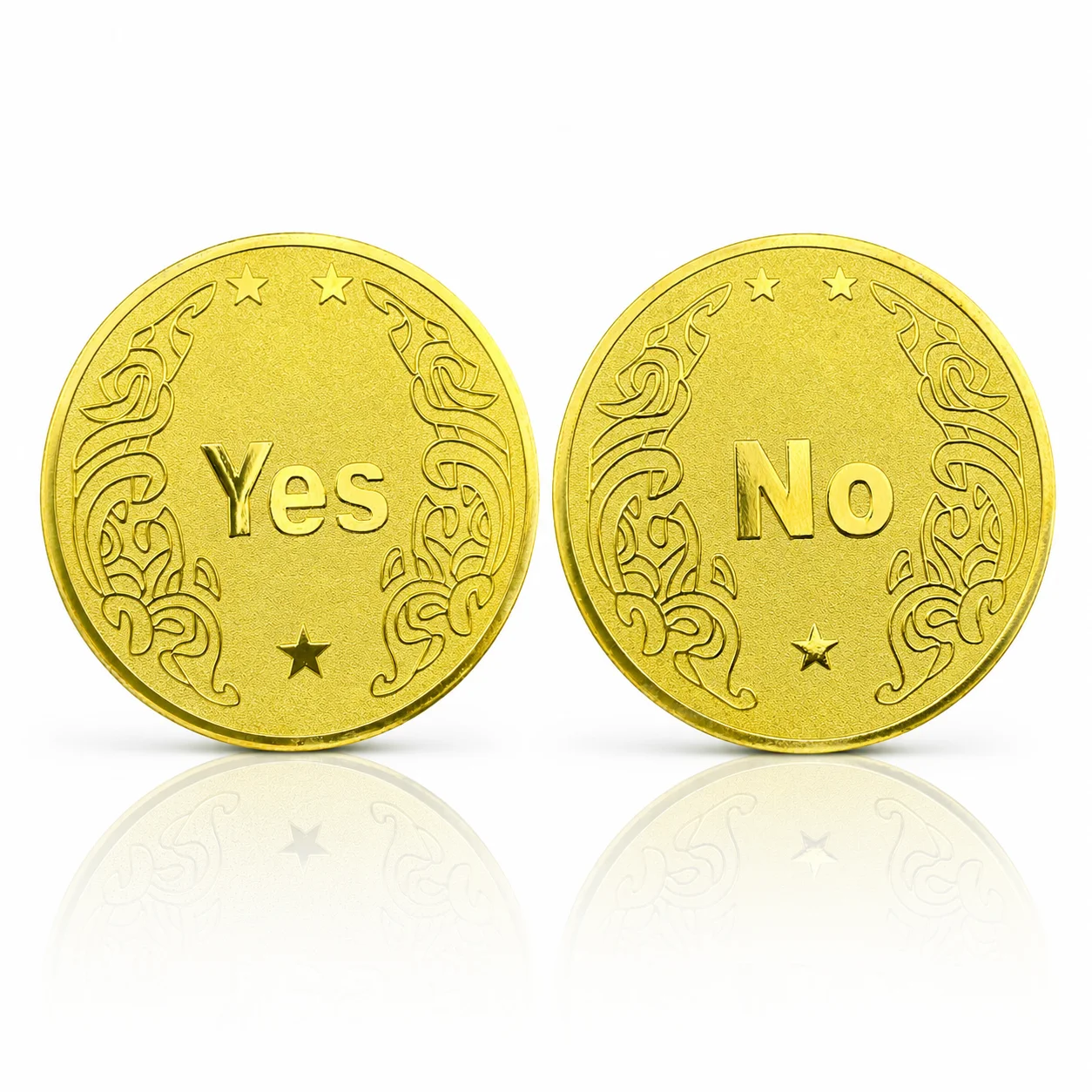 Golden Yes or No Decision Coin Collectibles Toss Coin Souvenir Frosted Metal Commemorative Medal in Capsule Lucky Badge