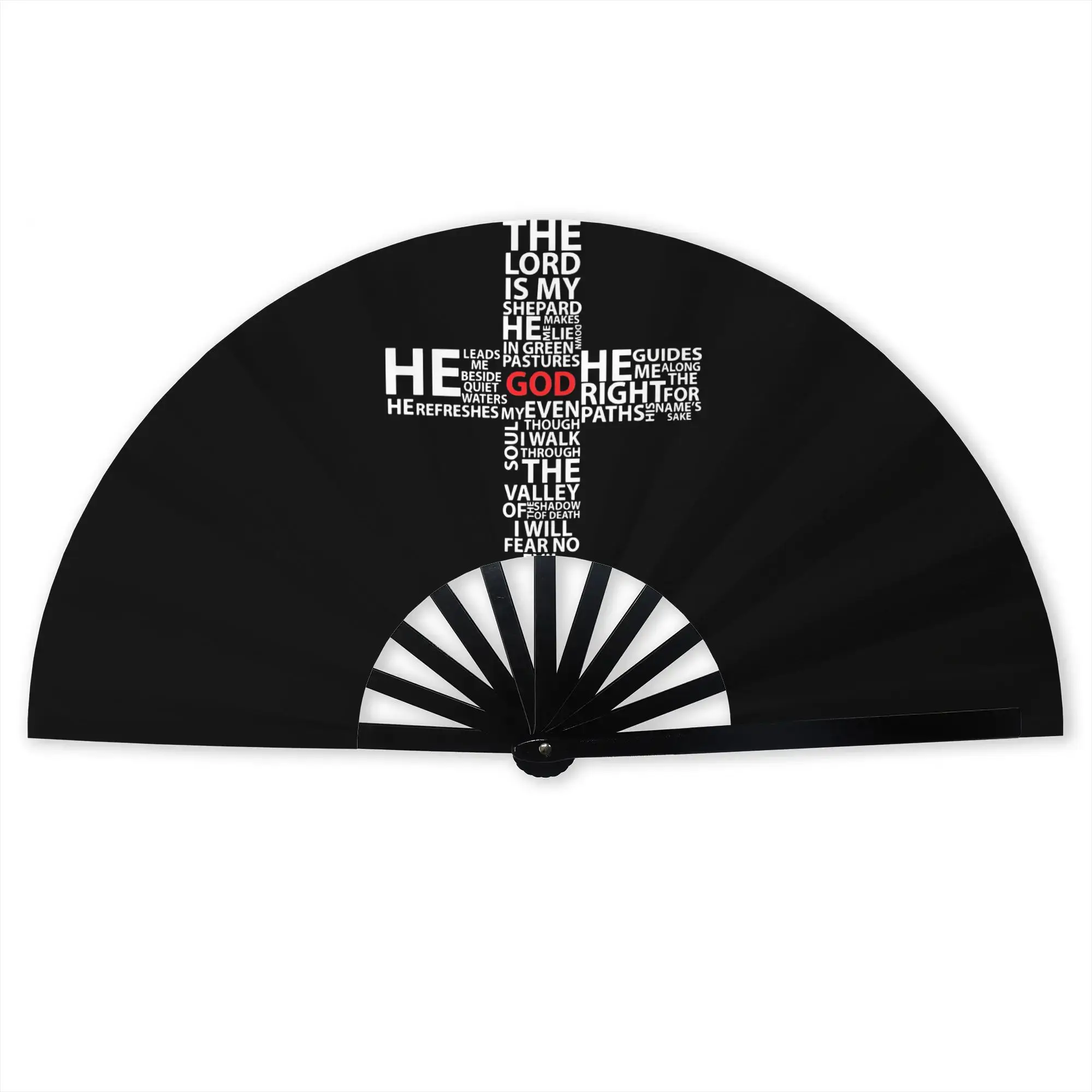 Customized Jesus Portable Pocket Fan Travel  Polyester Folding Fan Chinese Dance Handheld Cooling Fans