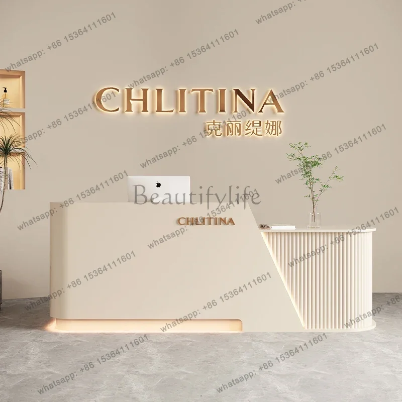 Factory Direct Sales White Bkack Reception Desks Clinic Beauty Small Solid Weight Reception Desk Luxury Business Bancone Per Neg