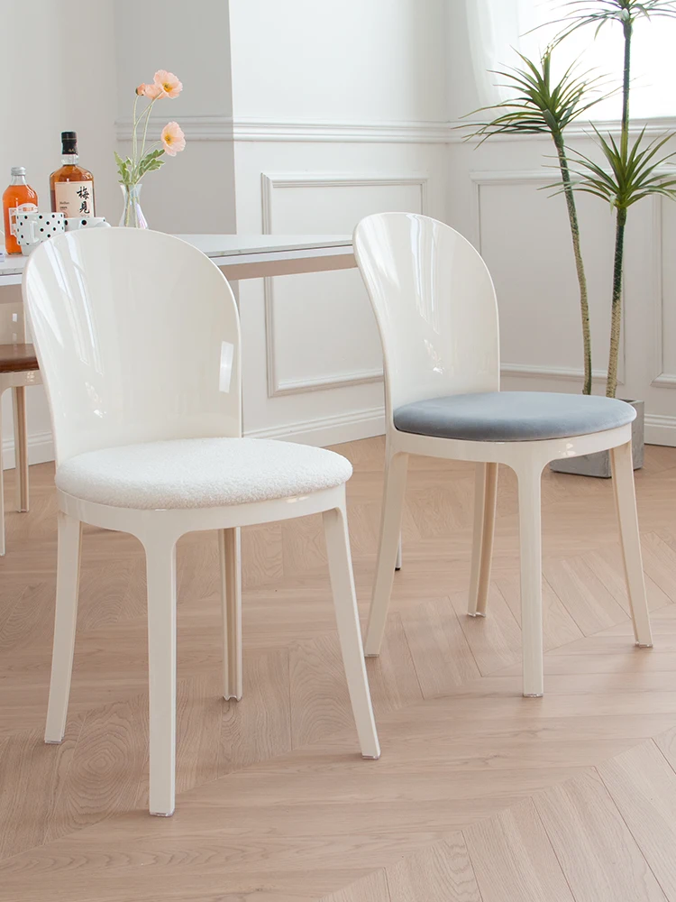 Nordic dining chair household backrest cream style plastic Internet celebrity ins desk small apartment transparent acrylic chair