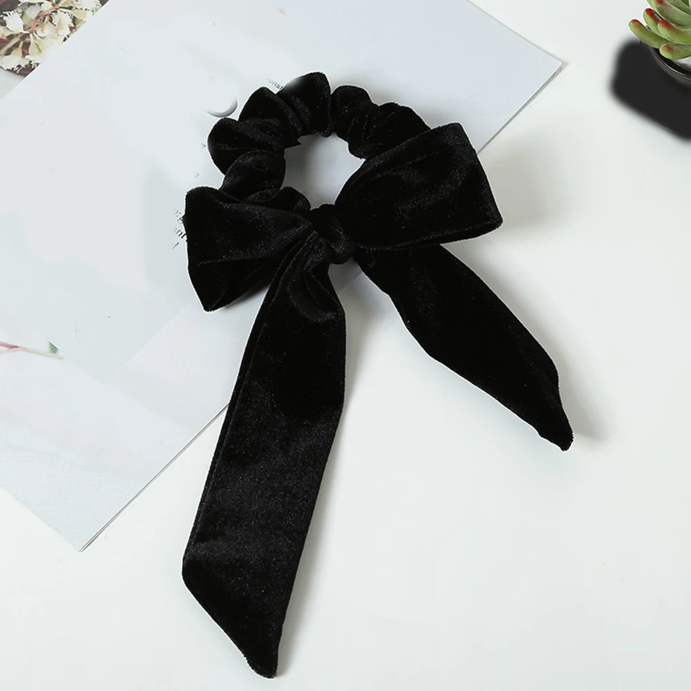 Samt-Haarbänder, Haargummis, Elastische Scrunchies, Samt-Schmetterling-Haaraccessoires – Detail 5