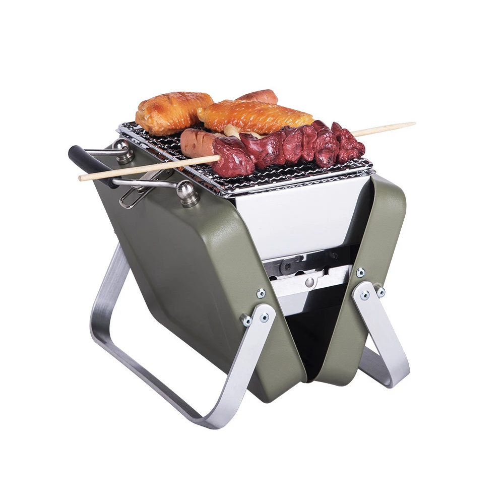 

Outdoor Portable Barbecue Grill Briefcase Style Folding Charcoal Camping Grills